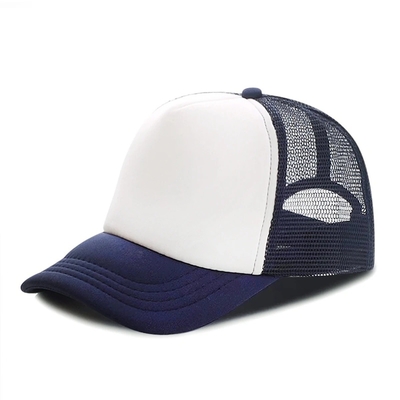 Profilli taçlı özel köpüklü kamyon şapkası Unisex 5 Panel Mesh şapkası