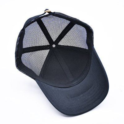 Siyah 6 Panelli Mesh Kamyon Şapkası Parlak Kamyon Şapkası Yüksek Kaliteli Moda Çubukları nakış Kamyon Şapkaları