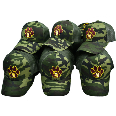 Yeşil Dişli Kamyon Şapkası Özel 6 Panel Gorra Kamyon Şapkası Kırık Logo ile