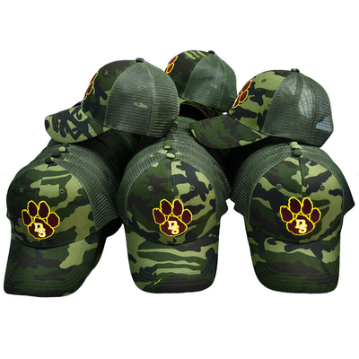 Yeşil Dişli Kamyon Şapkası Özel 6 Panel Gorra Kamyon Şapkası Kırık Logo ile