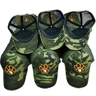 Yeşil Dişli Kamyon Şapkası Özel 6 Panel Gorra Kamyon Şapkası Kırık Logo ile