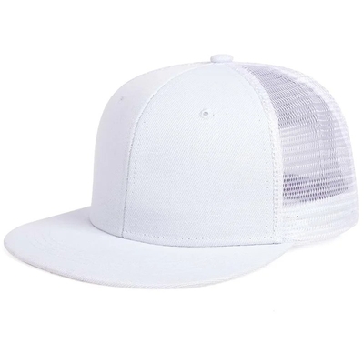 Boş Plain 6 Panel Trucker Cap Custom Flat Mesh Trucker Şapka