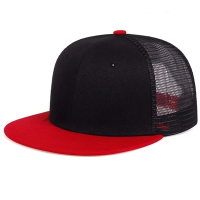 Boş Plain 6 Panel Trucker Cap Custom Flat Mesh Trucker Şapka