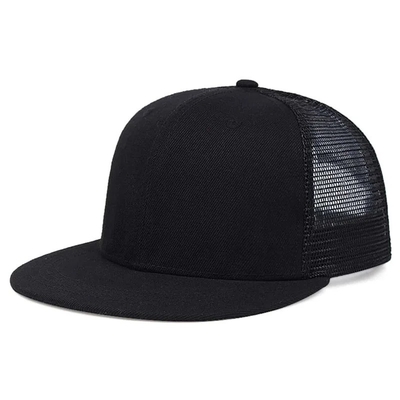 Boş Plain 6 Panel Trucker Cap Custom Flat Mesh Trucker Şapka