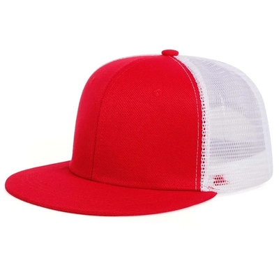 Boş Plain 6 Panel Trucker Cap Custom Flat Mesh Trucker Şapka