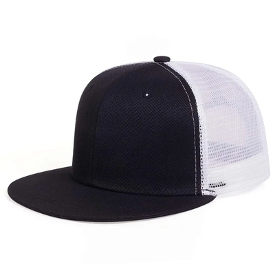 Boş Plain 6 Panel Trucker Cap Custom Flat Mesh Trucker Şapka