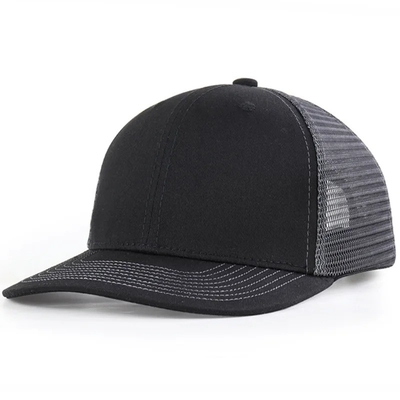 Plastik Snapback ile Özel Ön Kavisli Mesh Şapka Pamuk Kamyon Şapka