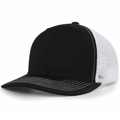 Plastik Snapback ile Özel Ön Kavisli Mesh Şapka Pamuk Kamyon Şapka