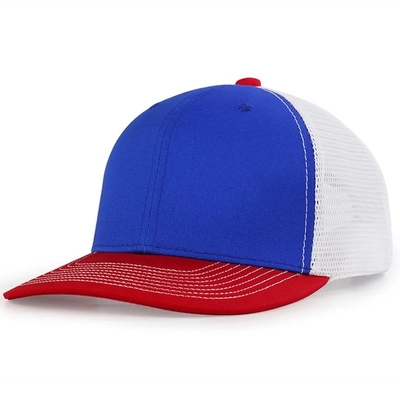 Plastik Snapback ile Özel Ön Kavisli Mesh Şapka Pamuk Kamyon Şapka