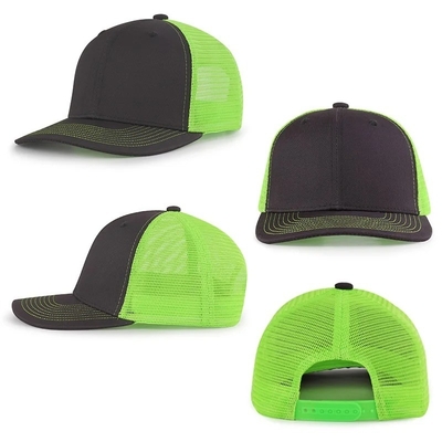 Plastik Snapback ile Özel Ön Kavisli Mesh Şapka Pamuk Kamyon Şapka