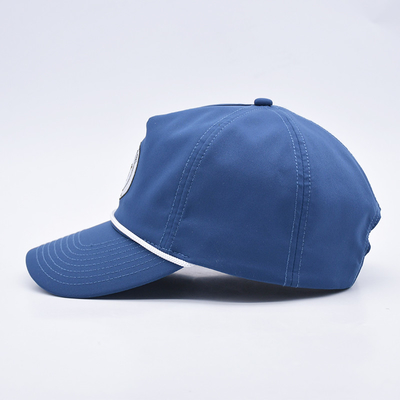 Toptan mavi ip beyzbol şapkası özel yapılandırılmış nakış logo 5 panel golf şapkaları gorras