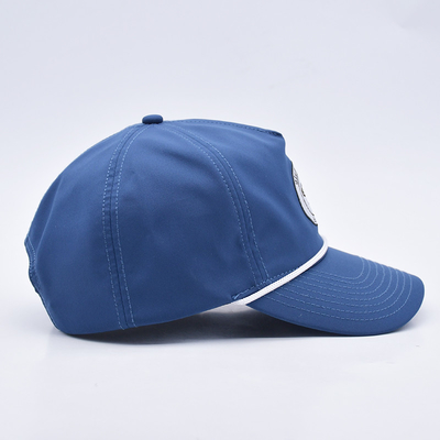 Toptan mavi ip beyzbol şapkası özel yapılandırılmış nakış logo 5 panel golf şapkaları gorras