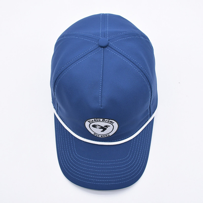 Toptan mavi ip beyzbol şapkası özel yapılandırılmış nakış logo 5 panel golf şapkaları gorras