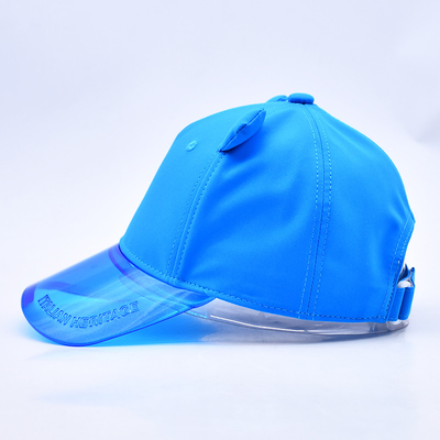 OEM Şapka Fabrikası Toptan Yüksek Kalite 5 Panel Çocuk Beyzbol Şapkası Özel Şeffaf Pvc Kenar Çocuk Beyzbol Şapkası