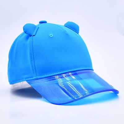 OEM Şapka Fabrikası Toptan Yüksek Kalite 5 Panel Çocuk Beyzbol Şapkası Özel Şeffaf Pvc Kenar Çocuk Beyzbol Şapkası