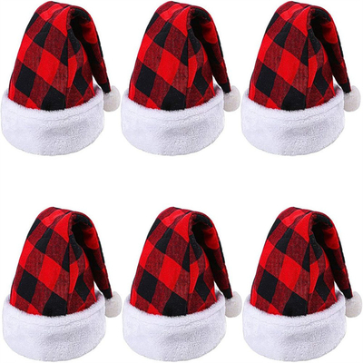Yetişkinler Kış Plaid Noel Şapkası Özel Dekoratif Sıcak Skullies Şapkalar örgü şapka