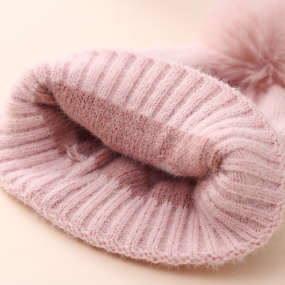 2024 Yeni Sonbahar Kış Bebek örgü şapkalar Kızlar Akrilik Bilayer Sıcak Bebek Beanie Tatlı Kalp Yeni Doğan Şapka