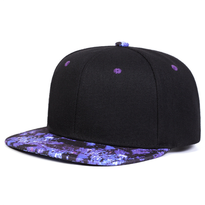 Yüksek Kaliteli Yıldızlı Gökyüzü Yazdırma Snapback Şapka Özel Logo Tasarımı Flat Bill Şapkalar 6 Panel Snapback Şapka
