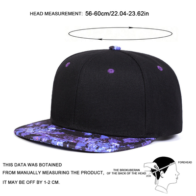 Yüksek Kaliteli Yıldızlı Gökyüzü Yazdırma Snapback Şapka Özel Logo Tasarımı Flat Bill Şapkalar 6 Panel Snapback Şapka