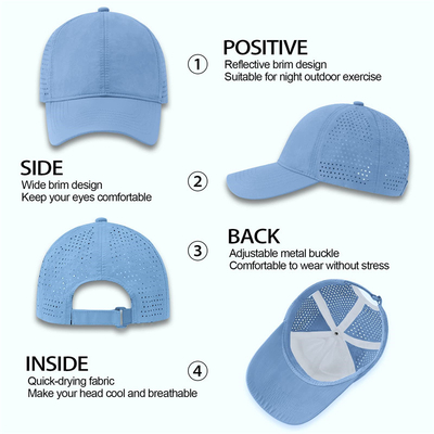Yüksek Kaliteli Pamuk Poliester 6 Panel Spor Hızlı Kuru Beyzbol Şapkası Kamyoncu Düzenlenebilir Snapback Beyzbol Şapkası