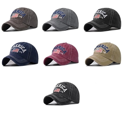 Başlık Üretici Toptan Satış 6 Panel Beyzbol Başlıkları Özel 3d Amerikan nakış Logo Yıkanmış Pamuk Baba Şapkaları