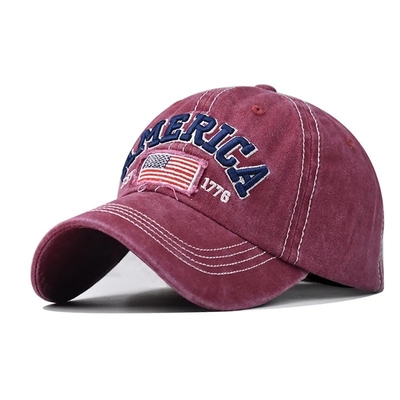 Başlık Üretici Toptan Satış 6 Panel Beyzbol Başlıkları Özel 3d Amerikan nakış Logo Yıkanmış Pamuk Baba Şapkaları