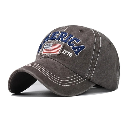Başlık Üretici Toptan Satış 6 Panel Beyzbol Başlıkları Özel 3d Amerikan nakış Logo Yıkanmış Pamuk Baba Şapkaları