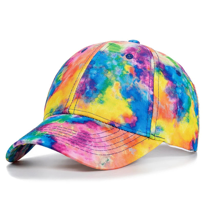 Özel Moda Hip Hop 6 Panel Dye Dye Beyzbol Şapkası Başlık Yüksek Taç Düzensiz Baseball Şapkaları