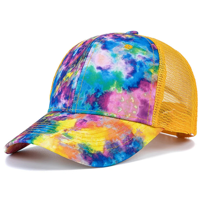 Özel Moda Hip Hop 6 Panel Dye Dye Beyzbol Şapkası Başlık Yüksek Taç Düzensiz Baseball Şapkaları
