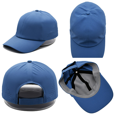 Alışveriş Alanı Plain 6 Panel Hafif Hızlı Kuru Spor Beyzbol Şapkası Performans Lazer Kesme Delik Spor Baba Şapkası