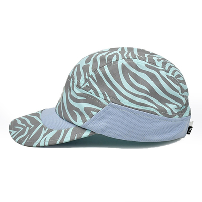 Açık hava ayarlanabilir beyzbol spor şapkası hafif yansıtıcı hızlı kurutma 5 panel spor şapkaları kemerli arka