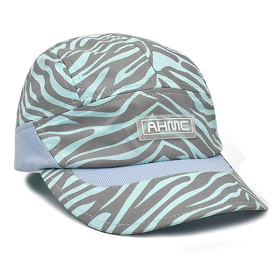 Açık hava ayarlanabilir beyzbol spor şapkası hafif yansıtıcı hızlı kurutma 5 panel spor şapkaları kemerli arka