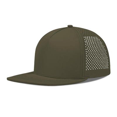 Hızlı Kuru Lazer Golf Performansı Snapback Şapka Perforasyonlu Düz Kenar Şapka