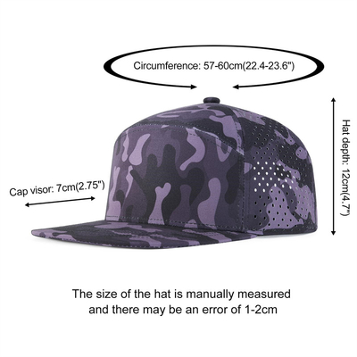 Özel Snapback Şapka Düzenlenebilir Performans Lazer Kesme Deliği Perforasyonlu Snapback Şapka