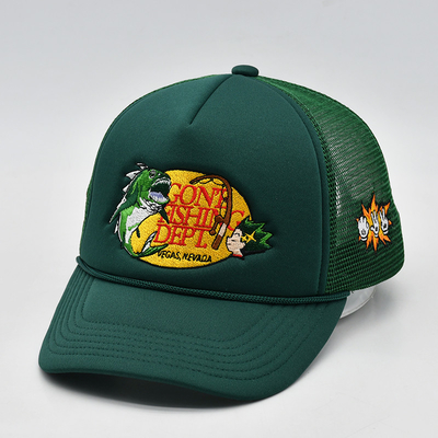 Özel nakış 5 panel köpüklü kamyon şapkaları Logo ile yüksek kaliteli ip kamyon şapkası