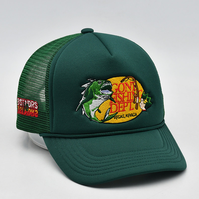 Özel nakış 5 panel köpüklü kamyon şapkaları Logo ile yüksek kaliteli ip kamyon şapkası