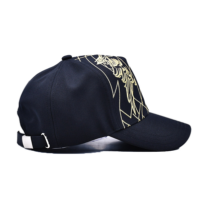 Unisex Lüks Siyah Beyzbol Şapkası Nakışlı Gorras Özel Logo 5 Panel Pamuk Beyzbol Şapkası