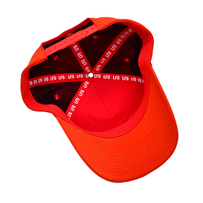 OEM Özel Tasarım Kendi Kauçuk Pvc Logonuz 5 Panelli Erkek Kadın Koşu Spor Gorras Şapka Naylon Kırmızı Golf Beyzbol Şapkası