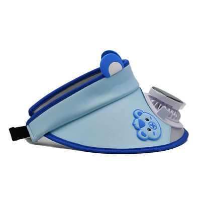 Toptan Kore Sevimli Küçük Ayı Çocuk Güneş Enerjili Fan Şapka Özel Açık Hava Erkek Çocuk Kız Güneşlik Karikatür Geniş Kenarlı Siperlik Şapka