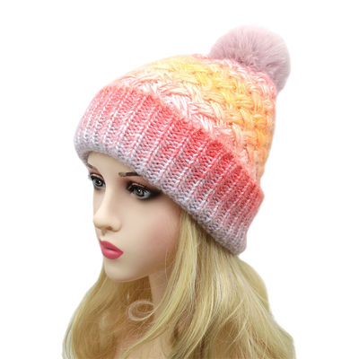 Custom Beanie with Pom Pom Soft Tie Dye Knitted Winter Cap Hat Manufacturer