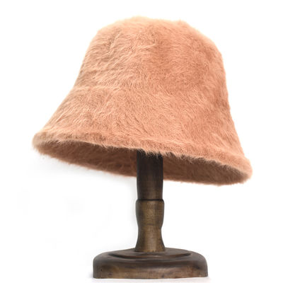 Rabbit Hair Fisherman Hat Autumn-Winter Basin Hats Wholeasle Head Round Plush Senior Sense Face Small Bucket Hat for Women