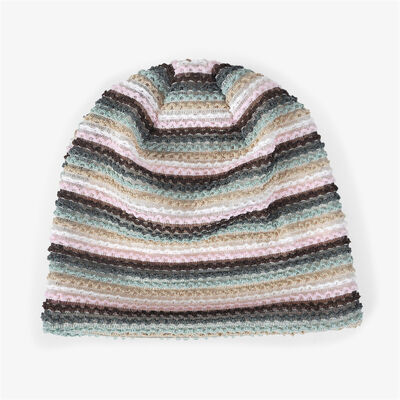 Kostüm Yüksek Kaliteli Hanımlar Çizgili Dikiş Başlık Slouchy Stil Skullies Spor Kış Şapkası Dışarıda Manşetsiz Başlık