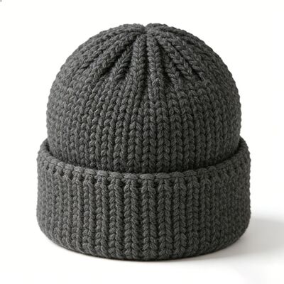 Kış sıcaklığı ve stili için yüksek kaliteli akrilik ile özel logo Unisex örgü şapka