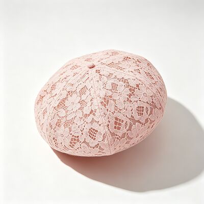 Vintage Pembe Deniz Beret Çiçekli Desen Nefes Alıcı Beret Kapak ve Şık Gündelik & Parti Başlık