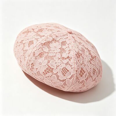Vintage Pembe Deniz Beret Çiçekli Desen Nefes Alıcı Beret Kapak ve Şık Gündelik & Parti Başlık