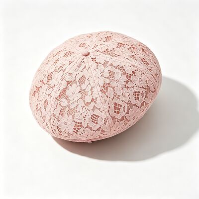 Vintage Pembe Deniz Beret Çiçekli Desen Nefes Alıcı Beret Kapak ve Şık Gündelik & Parti Başlık