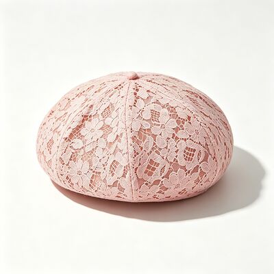 Vintage Pembe Deniz Beret Çiçekli Desen Nefes Alıcı Beret Kapak ve Şık Gündelik & Parti Başlık