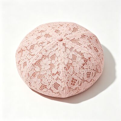 Vintage Pembe Deniz Beret Çiçekli Desen Nefes Alıcı Beret Kapak ve Şık Gündelik & Parti Başlık