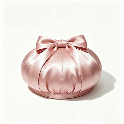 Elegant Pembe Saten Beret Şapkası Kumaş 150 Gram Hafif ve Özel Boyut