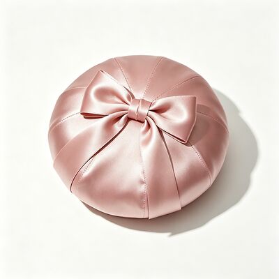 Elegant Pembe Saten Beret Şapkası Kumaş 150 Gram Hafif ve Özel Boyut